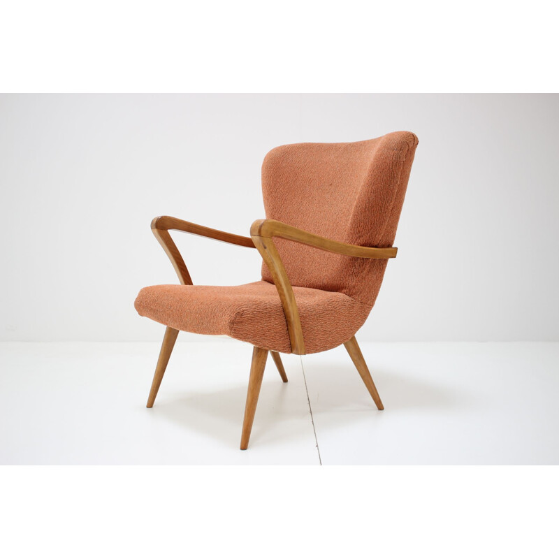 Mid-century wing chair, Czechoslovakia 1960s