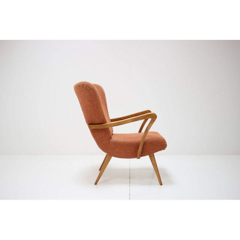 Mid-century wing chair, Czechoslovakia 1960s