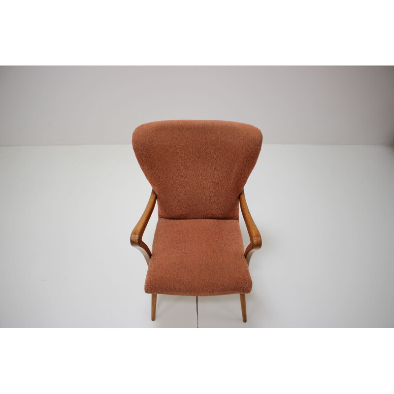 Mid-century wing chair, Czechoslovakia 1960s