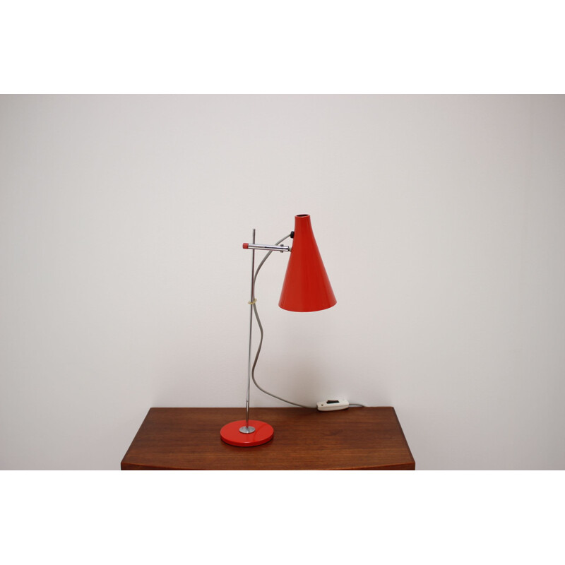 Vintage lacquered metal table lamp by josef Hurka, Czechoslovakia 1960