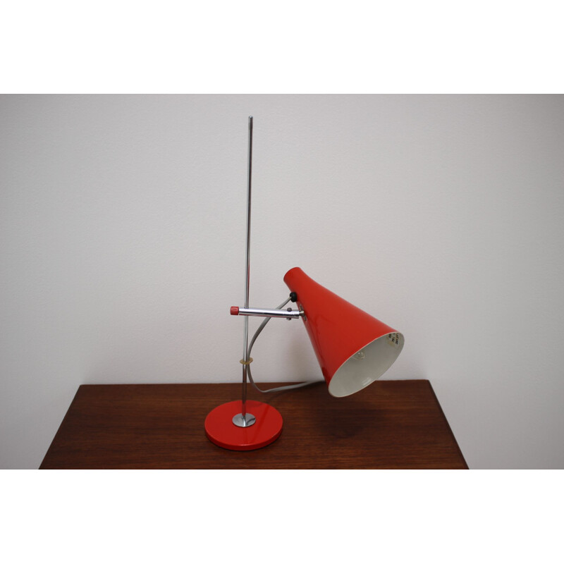 Vintage lacquered metal table lamp by josef Hurka, Czechoslovakia 1960