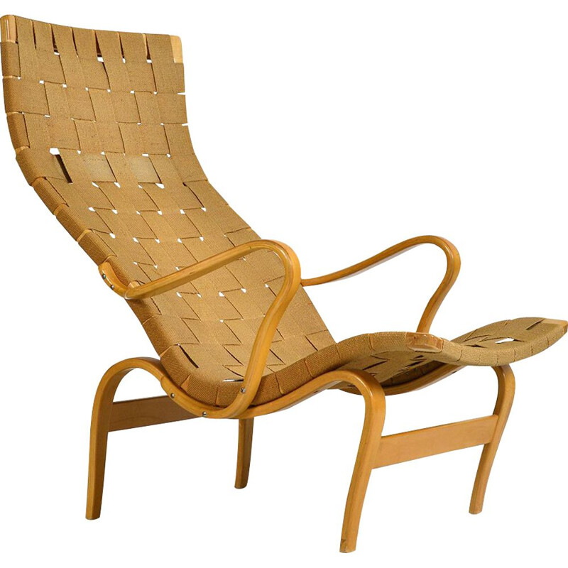 Vintage lounge armchair Beech Bruno Mathsson Pernilla Bentwood Karl Mathsson Swedish 1940