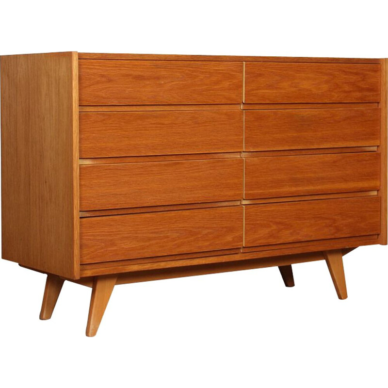 Vintage chest of drawers with compass feet, by Jiri Jiroutek, model U-453, 1960