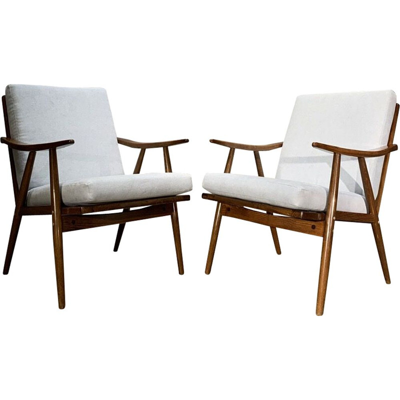 Pair of vintage armchairs Thonet, Czechoslovakia 1960