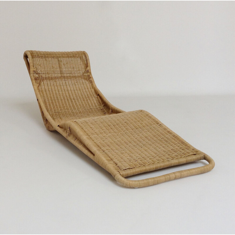 Vintage rattan deckchair Italy 1960