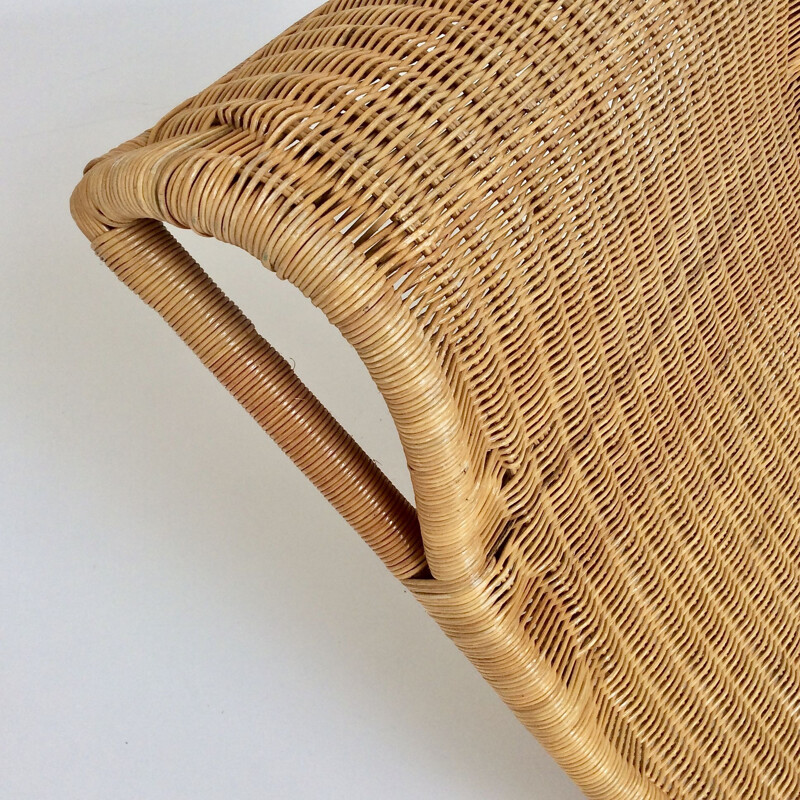 Vintage rattan deckchair Italy 1960