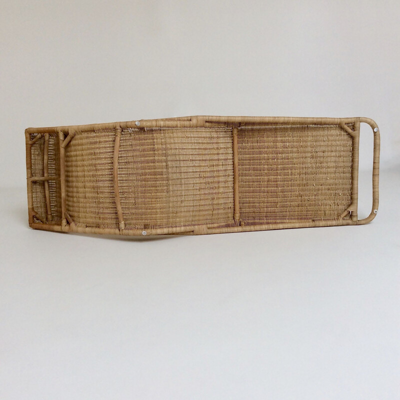 Vintage rattan deckchair Italy 1960