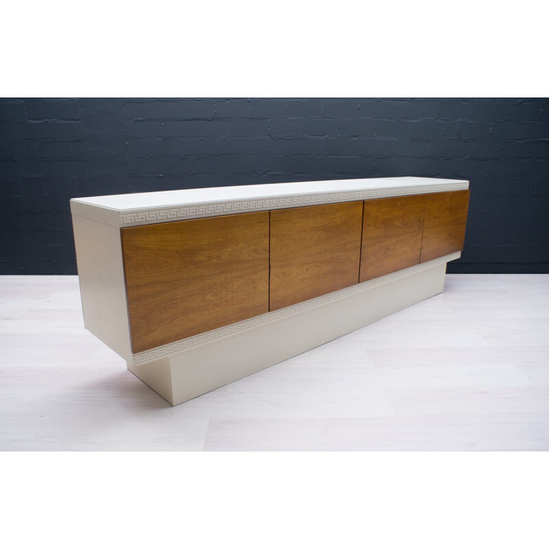 Large vintage White Walnut Veneer Sideboard, 1970s