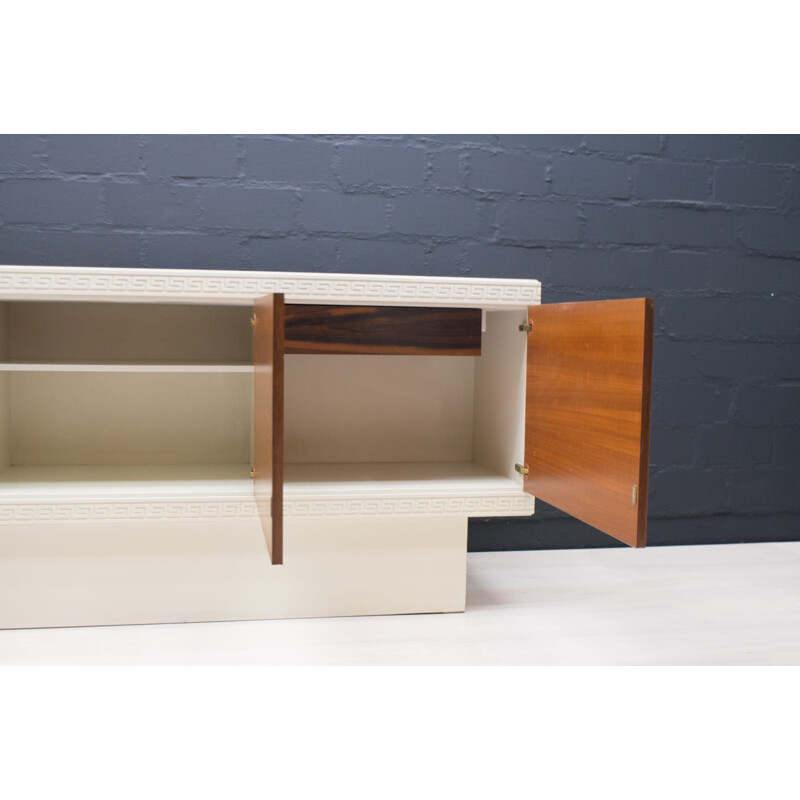 Large vintage White Walnut Veneer Sideboard, 1970s