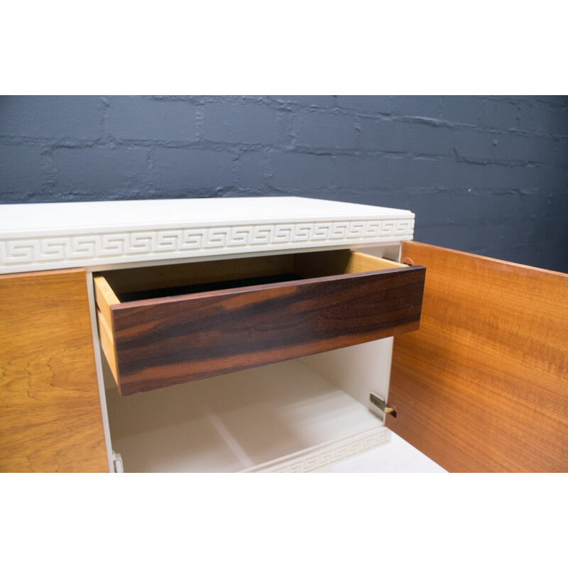 Large vintage White Walnut Veneer Sideboard, 1970s