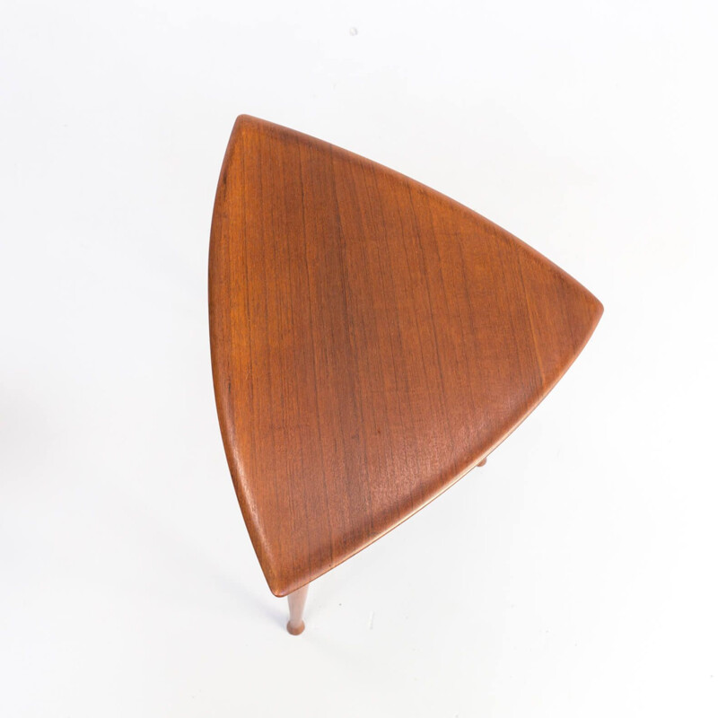 Vintage teak veneer triangle nesting tables for Selig Poul Thorsbjerg Jensen 1950s