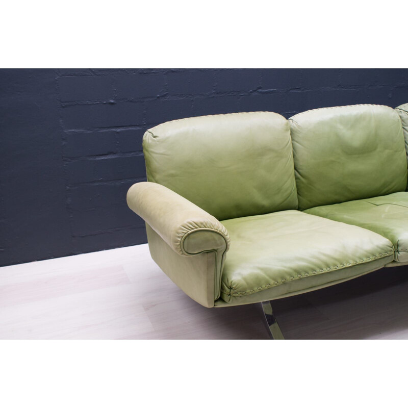 Vintage Green 3-Seater Model DS31 Sofa from de Sede, Swiss 1960s