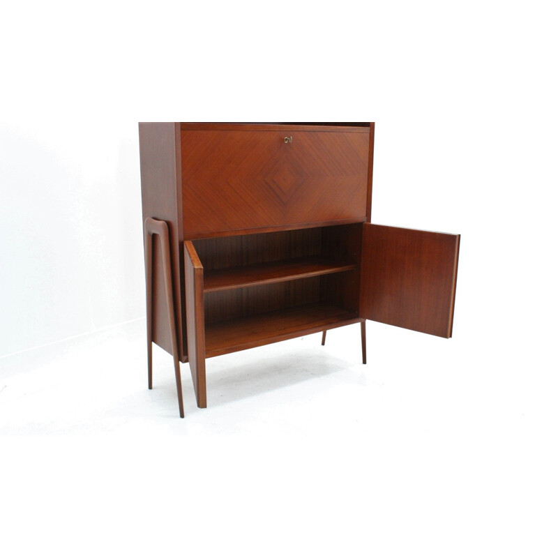 Vintage fold out desk cabinet Italian 1950s