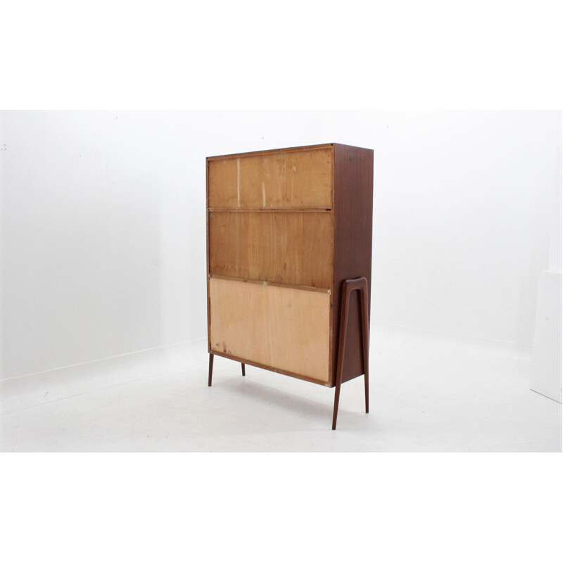 Vintage fold out desk cabinet Italian 1950s