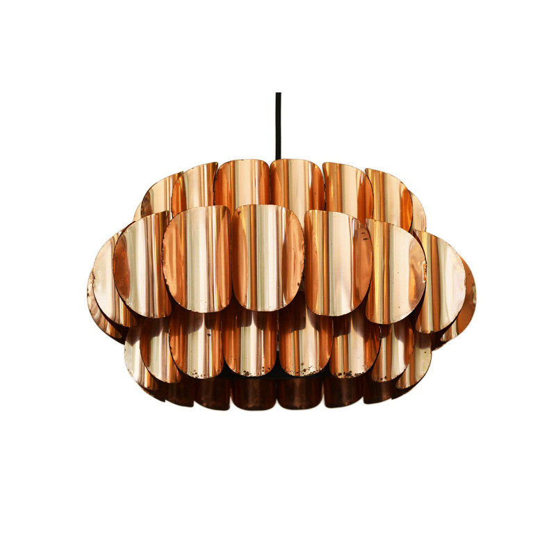 Vintage Copper pendant light by Thorsten Orrling for Hans-Agne Jakobsson AB, Markaryd. Sweden 1960s