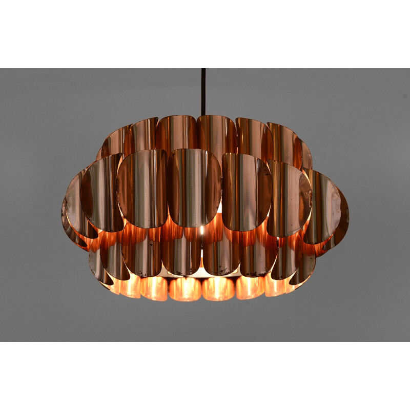 Vintage Copper pendant light by Thorsten Orrling for Hans-Agne Jakobsson AB, Markaryd. Sweden 1960s