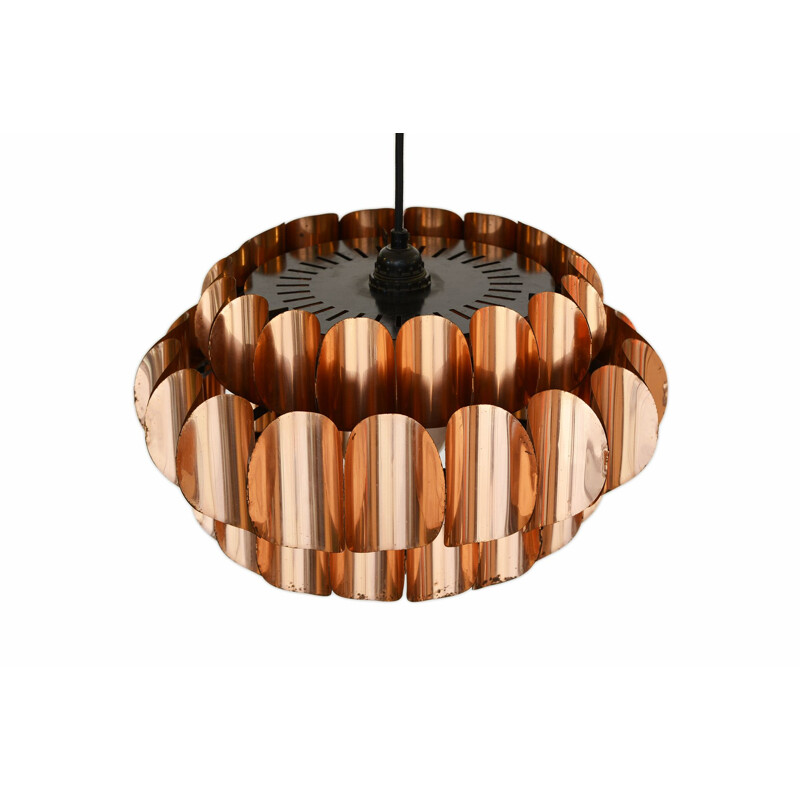 Vintage Copper pendant light by Thorsten Orrling for Hans-Agne Jakobsson AB, Markaryd. Sweden 1960s