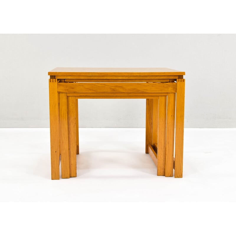 3 Tables gigogne vintage en hêtre Danois 1970