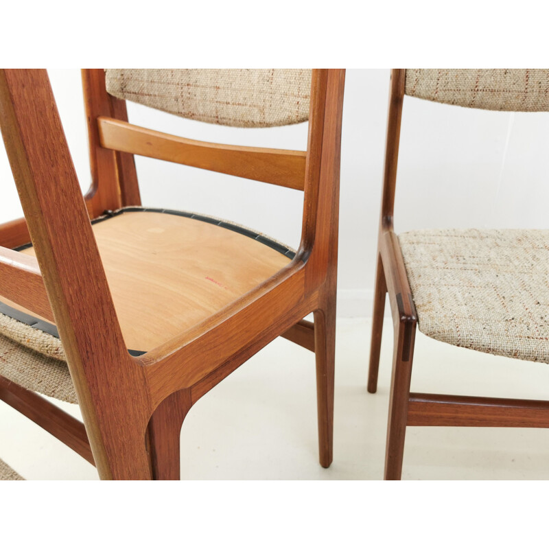 Set of 4 vintage Erik Buch Teak Dining Chairs Danish 1960s