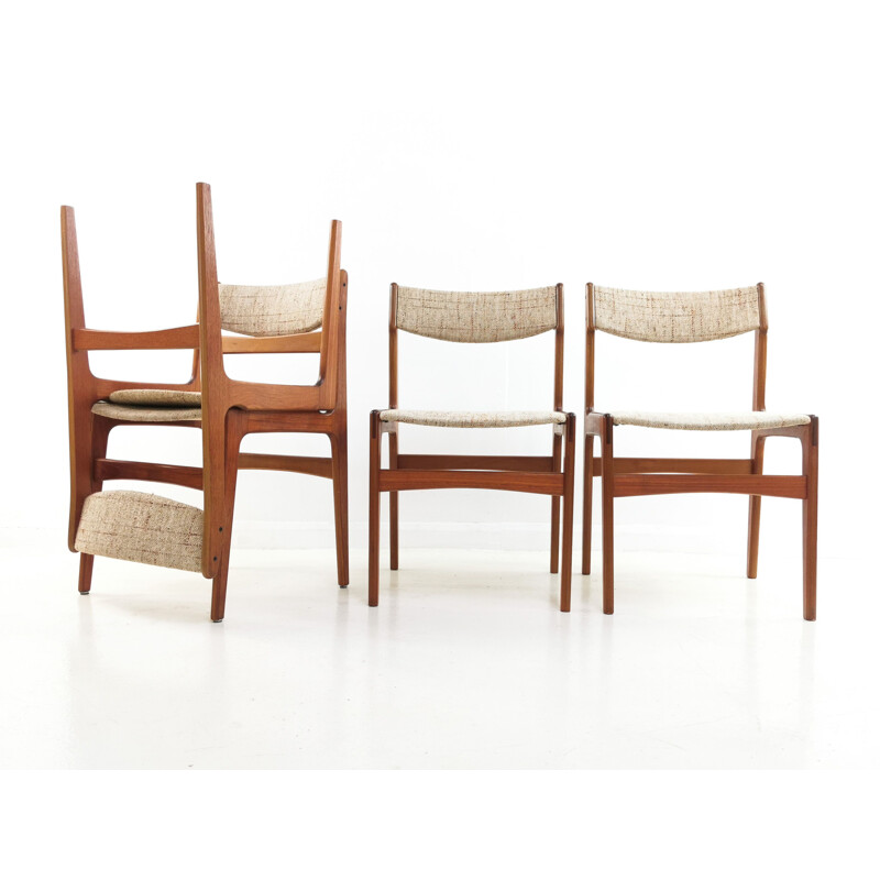 Set of 4 vintage Erik Buch Teak Dining Chairs Danish 1960s