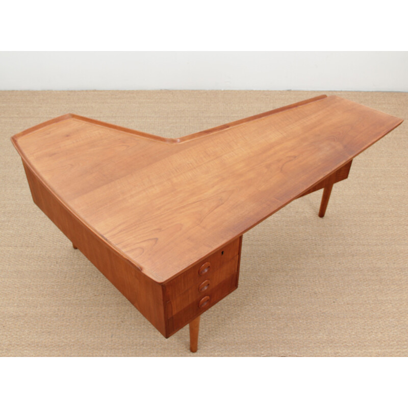 Vintage boomerang desk Scandinavian teak