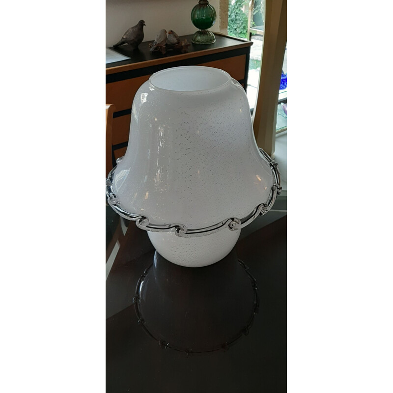 Vintage Murano lamp Zilveren kiezels 1970