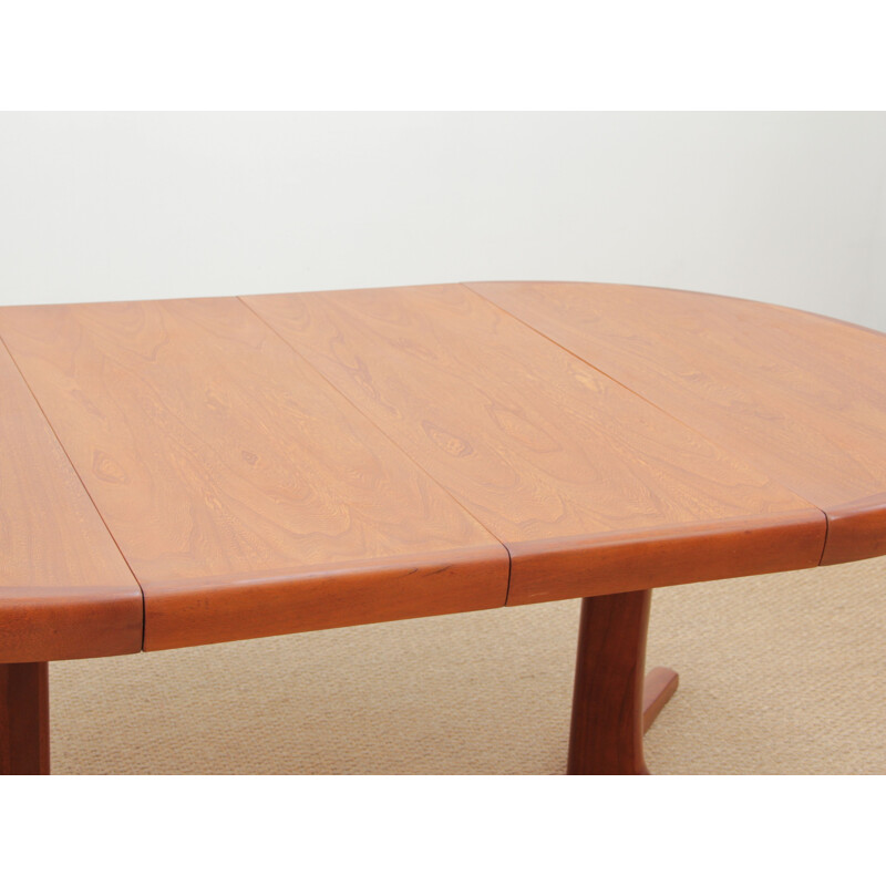 Vintage round Scandinavian teak dining table 