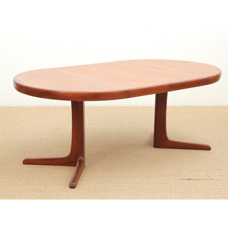 Vintage round Scandinavian teak dining table 