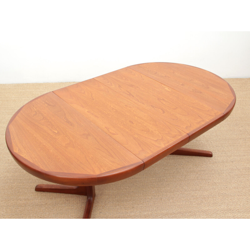 Vintage round Scandinavian teak dining table 