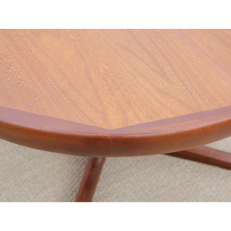 Vintage round Scandinavian teak dining table 