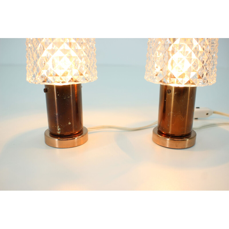 Pair of vintage table lamps by Kamenicky Senov, 1970