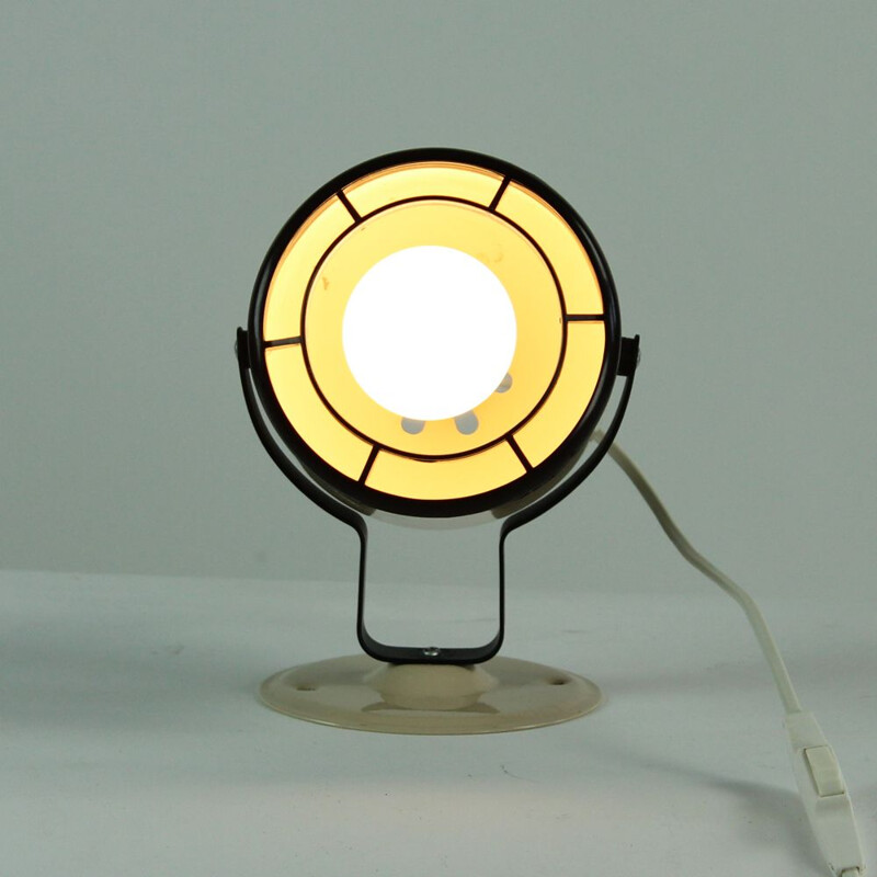 Midcentury Spotlight For Walls Or Ceiling In Beige Metal, Elektrofém, Hungary 1960s