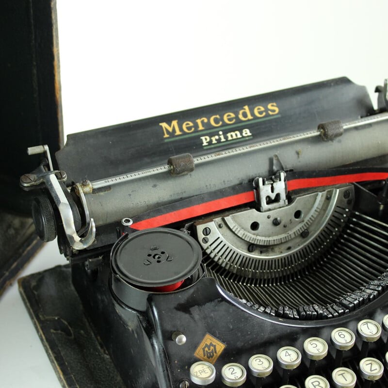 Vintage Mercedes Prima Case Typewriter, Germany 1930s