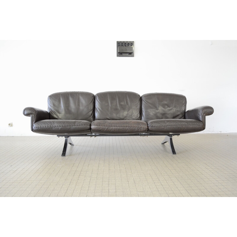 Vintage sofa De Sede ds31 brown 3 seater leather