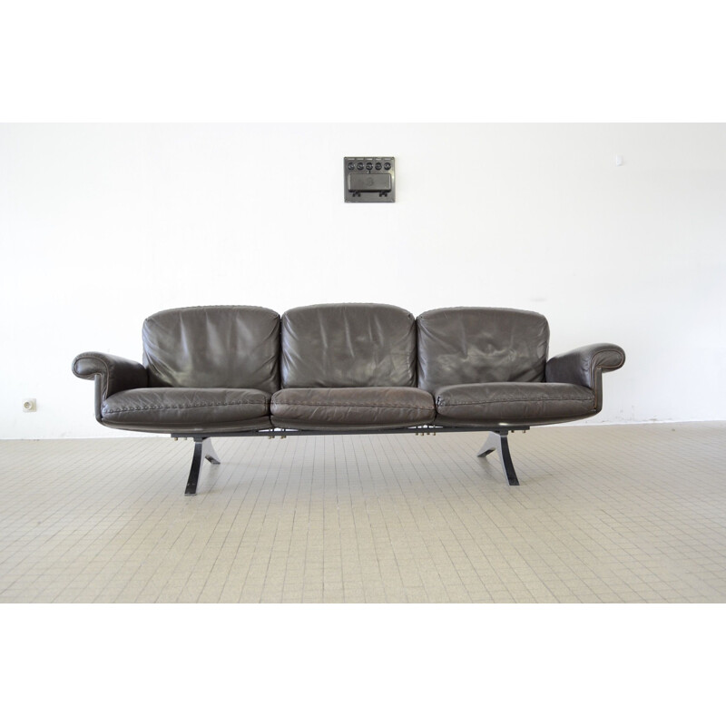 Vintage sofa De Sede ds31 brown 3 seater leather