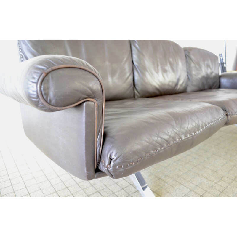 Vintage sofa De Sede ds31 brown 3 seater leather