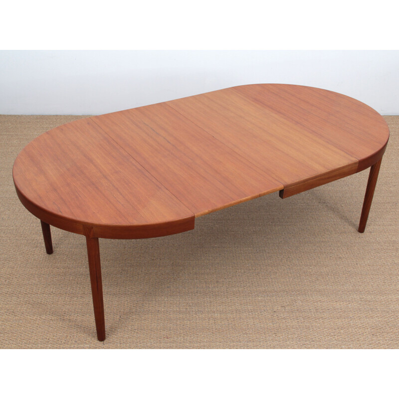 Vintage round Scandinavian teak dining table