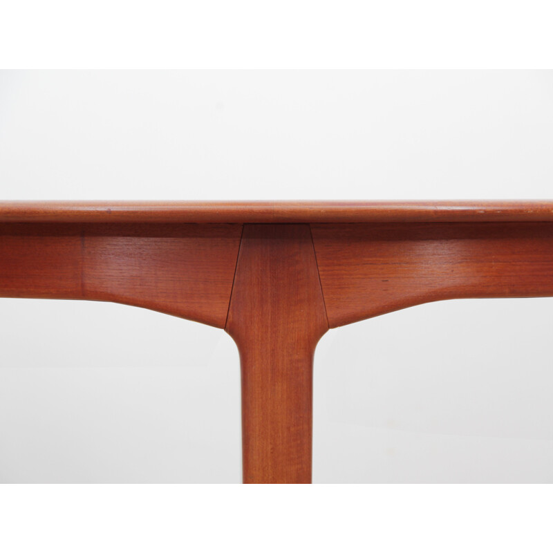 Vintage round Scandinavian teak dining table