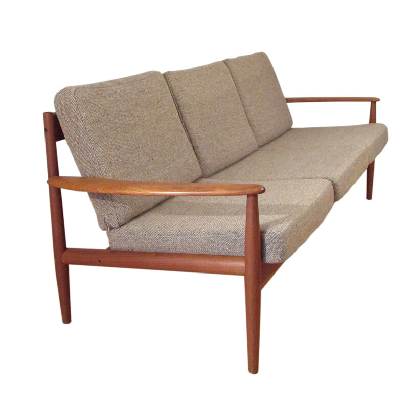 Scandinavian Cado sofa in teak and beige fabric, Grete JALK - 1960s