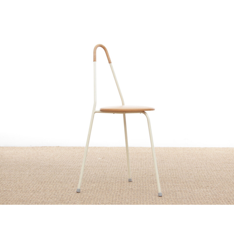 Vintage tripod stool with Scandinavian handle