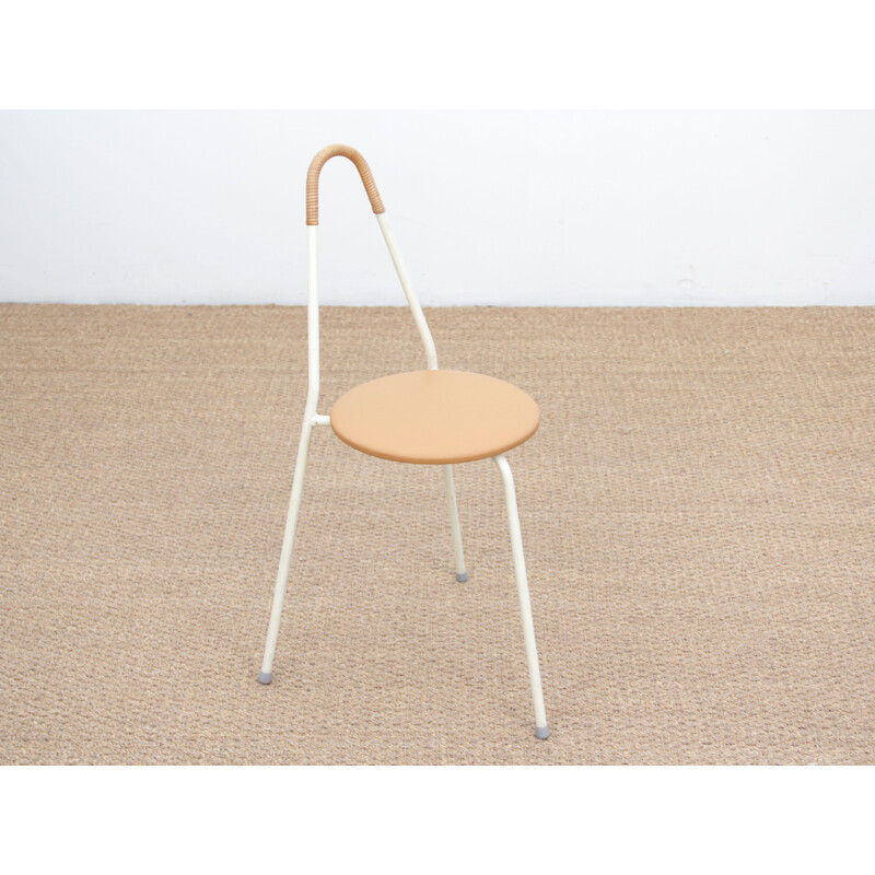 Vintage tripod stool with Scandinavian handle