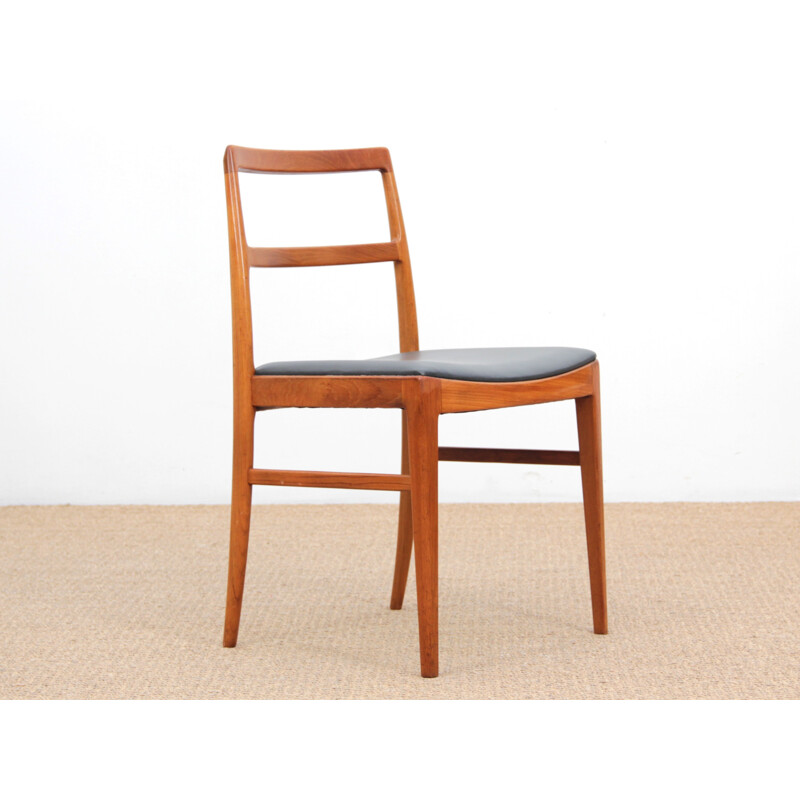 Suite of 6 vintage Scandinavian teak chairs