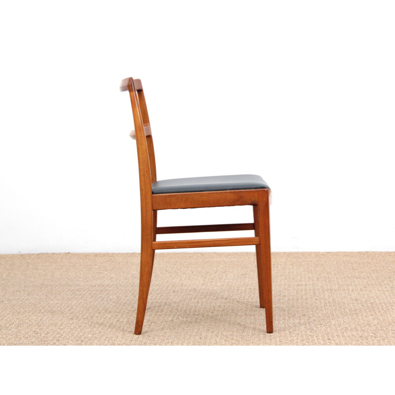 Suite of 6 vintage Scandinavian teak chairs