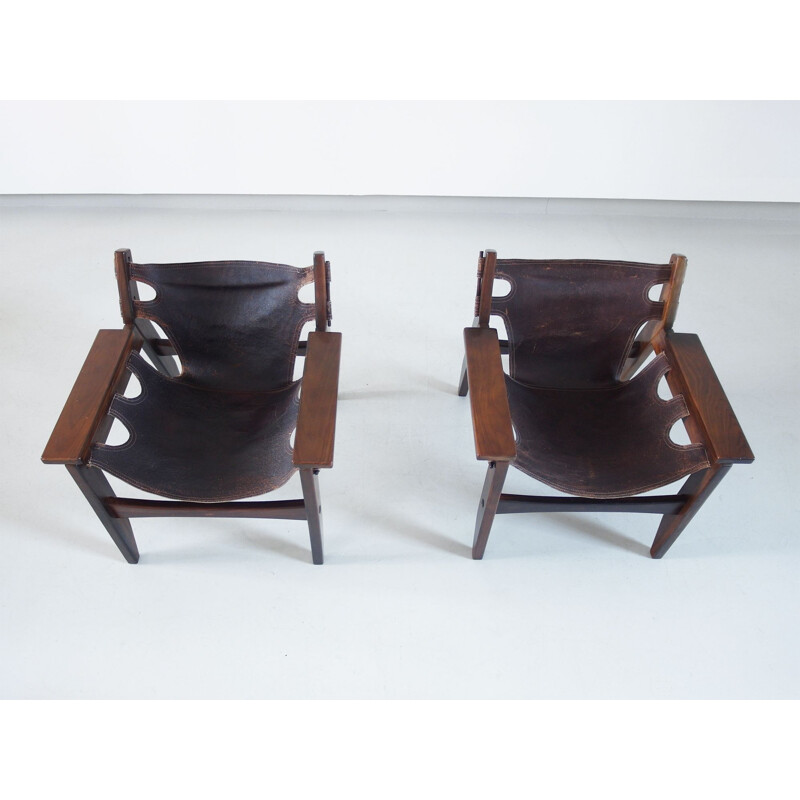 Pair of vintage Sergio Rodrigues Kilin Lounge Chairs for Oca, Brazil, 1973