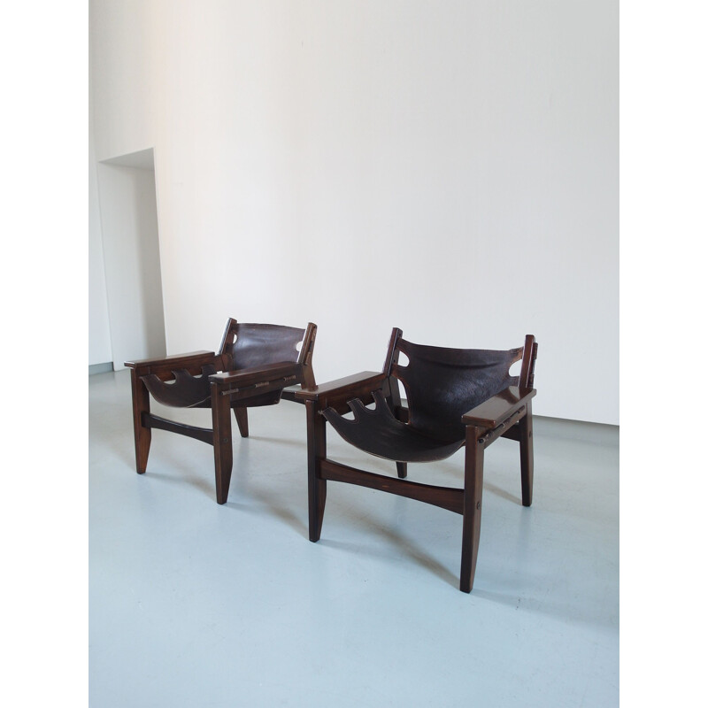 Pair of vintage Sergio Rodrigues Kilin Lounge Chairs for Oca, Brazil, 1973