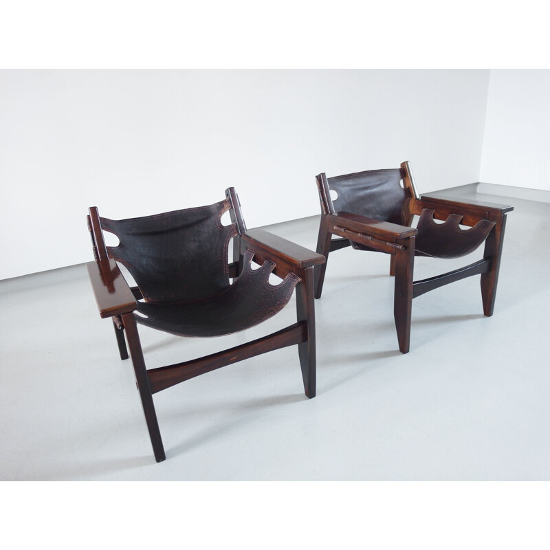 Pair of vintage Sergio Rodrigues Kilin Lounge Chairs for Oca, Brazil, 1973