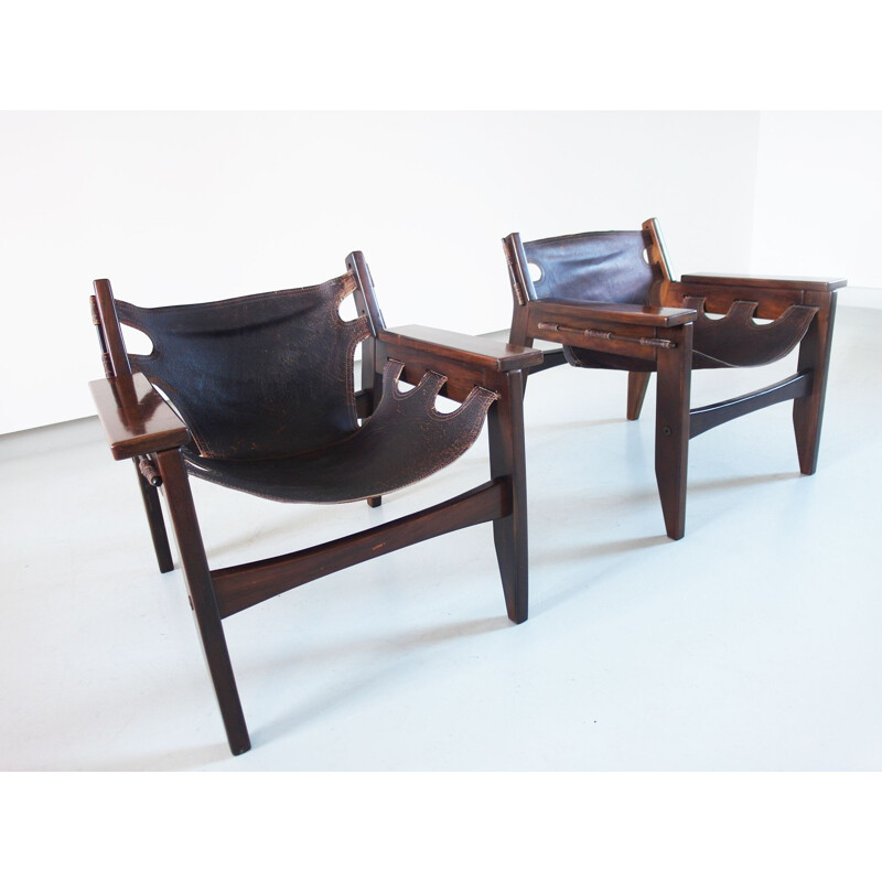 Pair of vintage Sergio Rodrigues Kilin Lounge Chairs for Oca, Brazil, 1973