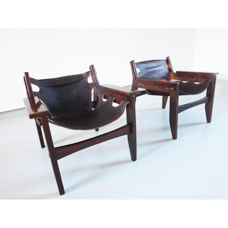 Paire de fauteuils lounge vintage Sergio Rodrigues Kilin Lounge Chairs pour Oca, Brésil, 1973