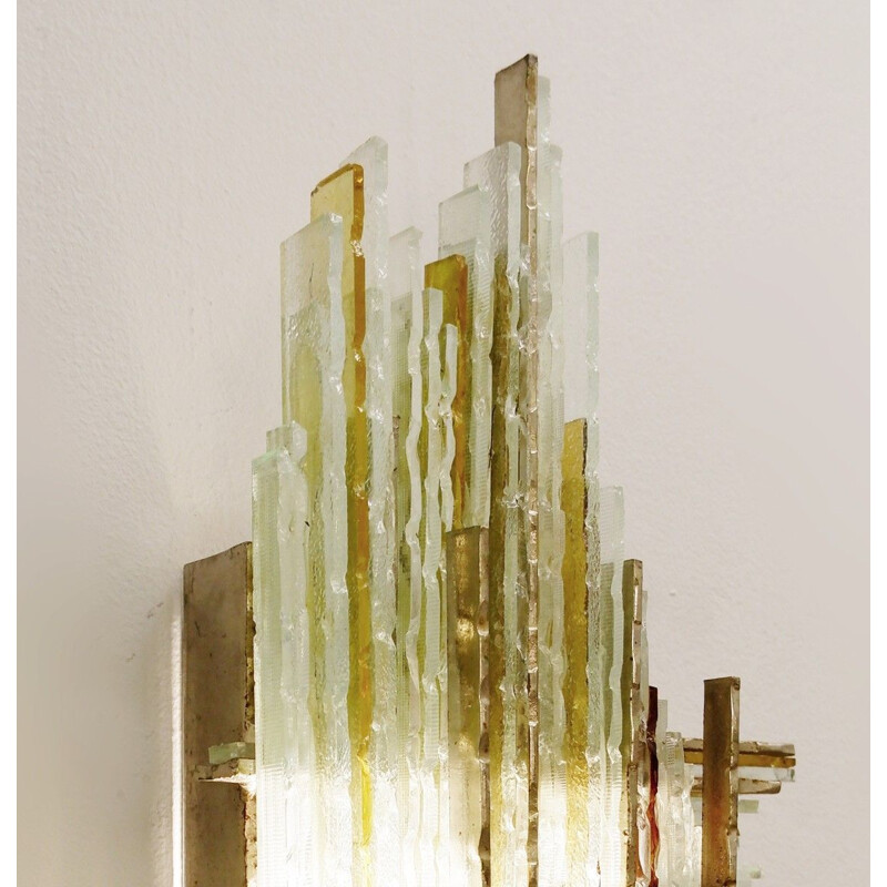 Vintage Brutalist wall lamp by Albano Poli for Poliarte, 1970