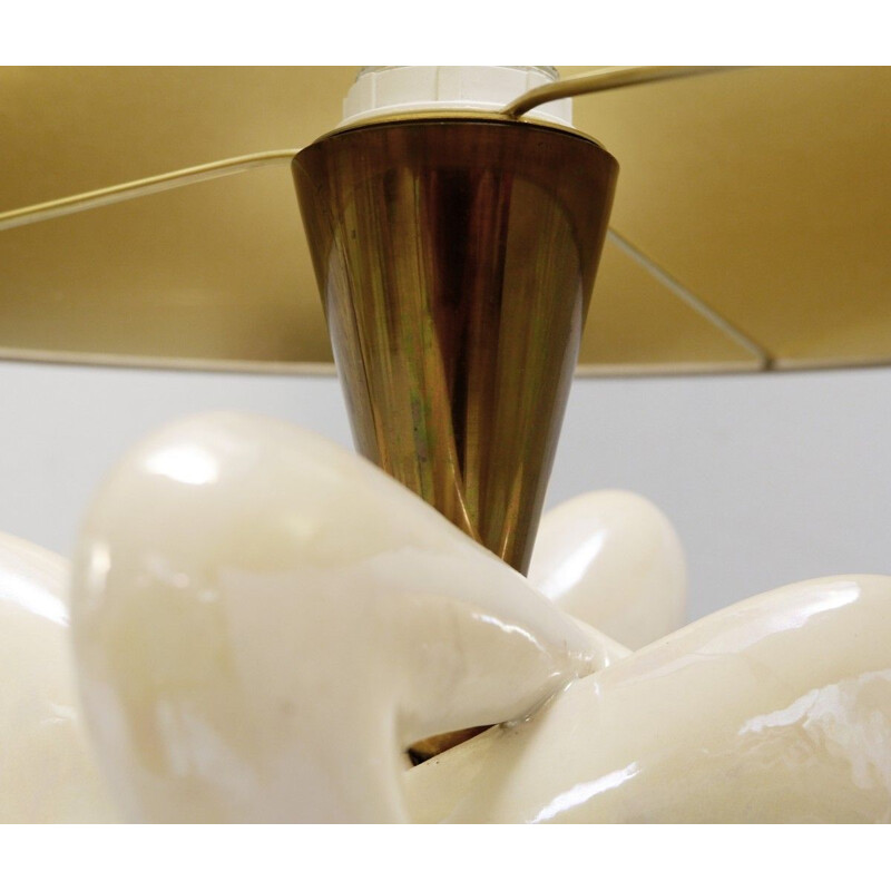 Vintage sculpture lamp in iridescent ceramic